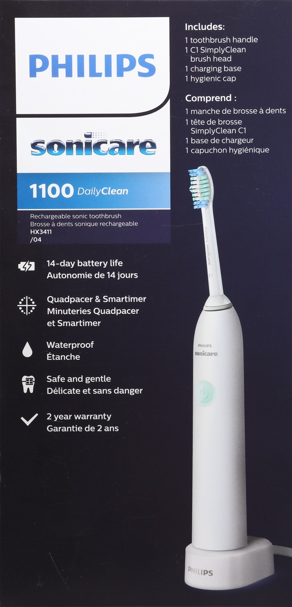 slide 2 of 10, Philips Sonicare DailyClean 1100 HX3411/04 - Carton, 1 ct