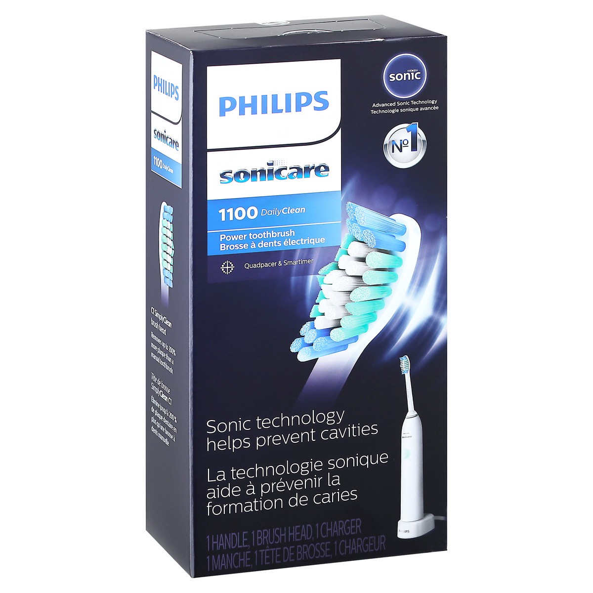 slide 4 of 10, Philips Sonicare DailyClean 1100 HX3411/04 - Carton, 1 ct