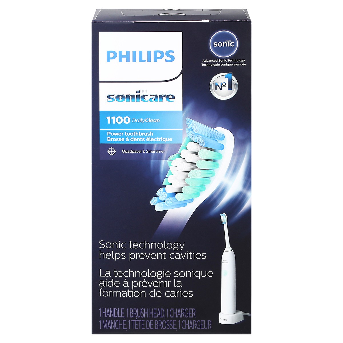 slide 1 of 10, Philips Sonicare DailyClean 1100 HX3411/04 - Carton, 1 ct