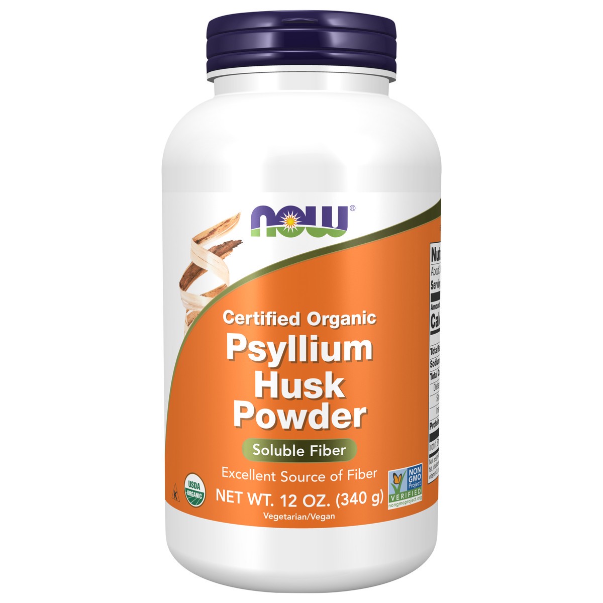 slide 1 of 5, NOW Psyllium Husk Powder, Organic - 12 oz., 12 oz