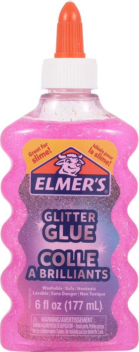 slide 4 of 9, Elmer's Liquid Glitter Glue, Washable, Pink - Great For Making Slime, 6 oz