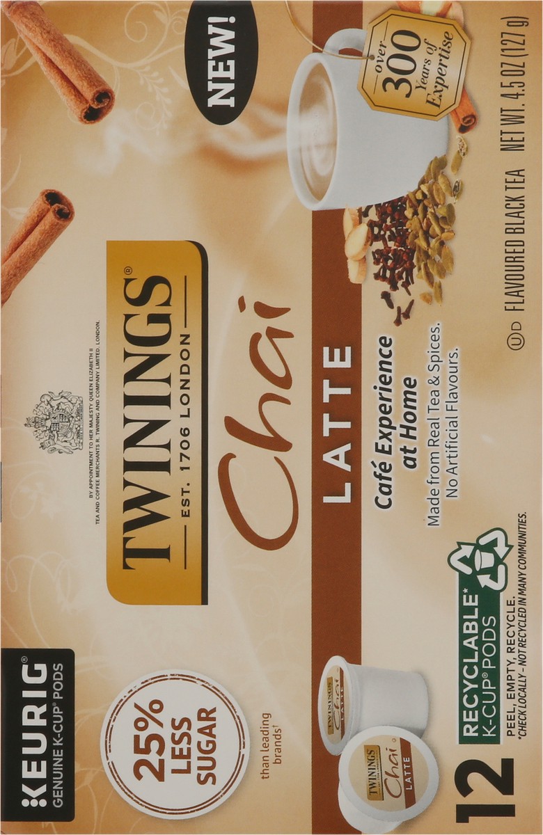 slide 8 of 9, Twinings Chai Latte Black Tea 12 K-Cup Pods, 12 ct