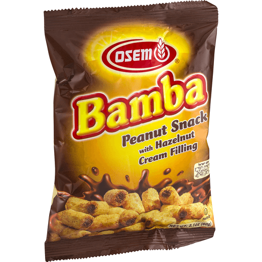 slide 2 of 9, Osem Bamba Peanut Snack with Hazelnut Cream Filling, 2.1 oz
