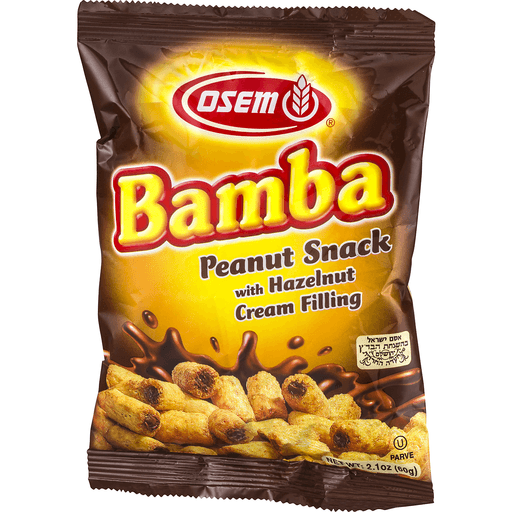 slide 3 of 9, Osem Bamba Peanut Snack with Hazelnut Cream Filling, 2.1 oz