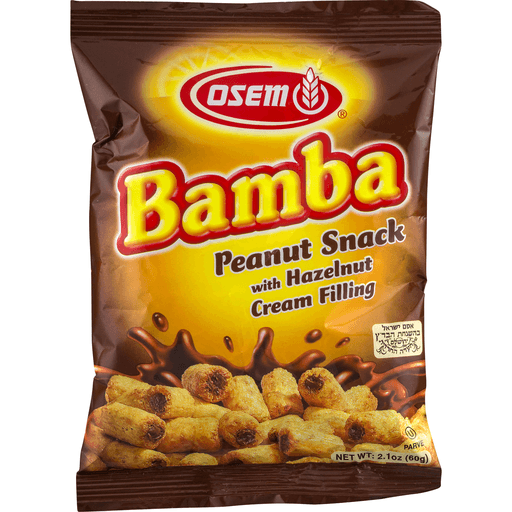 slide 4 of 9, Osem Bamba Peanut Snack with Hazelnut Cream Filling, 2.1 oz