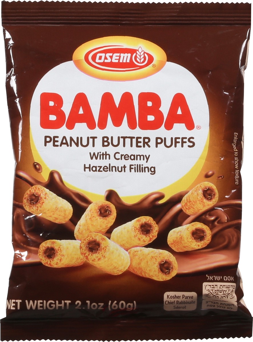 slide 7 of 9, Bamba Peanut Butter Puffs with Creamy Hazelnut Filling 2.1 oz, 2.1 oz