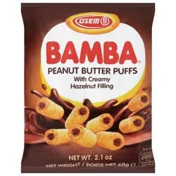 Bamba Peanut Butter Puffs with Creamy Hazelnut Filling 2.1 oz