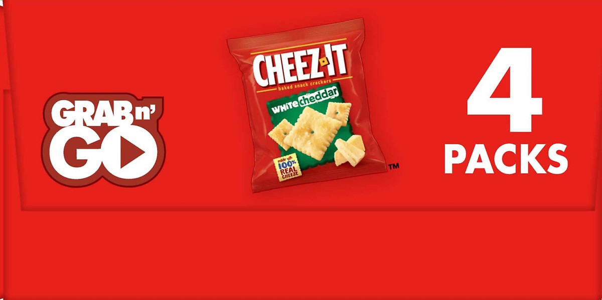 slide 2 of 11, Cheez-It Baked White Cheddar Snack Crackers 4 ea, 4 ct