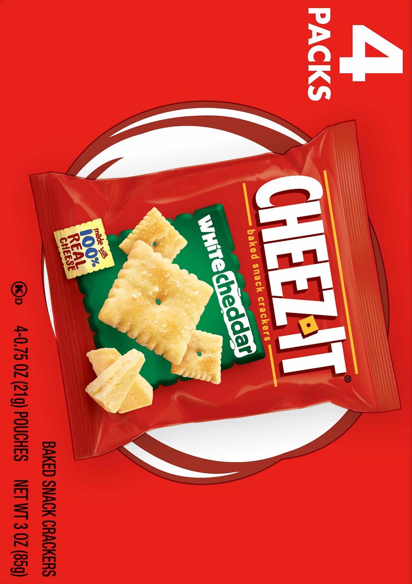 slide 6 of 11, Cheez-It Baked White Cheddar Snack Crackers 4 ea, 4 ct