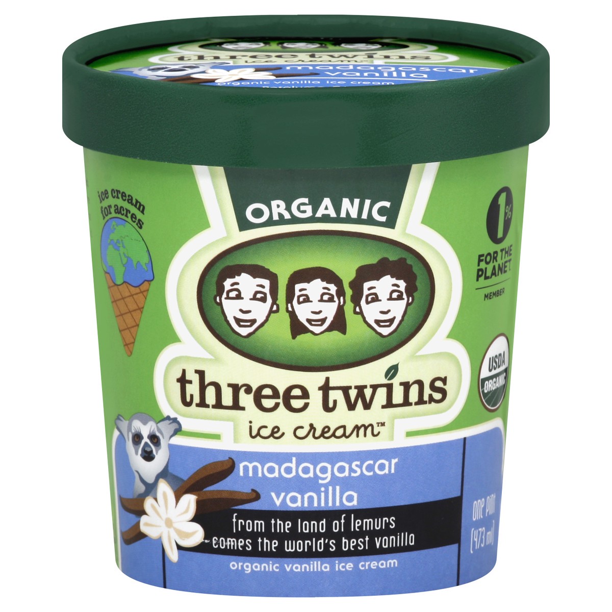 slide 2 of 3, Three Twins Ice Cream 1 pt, 1 pint