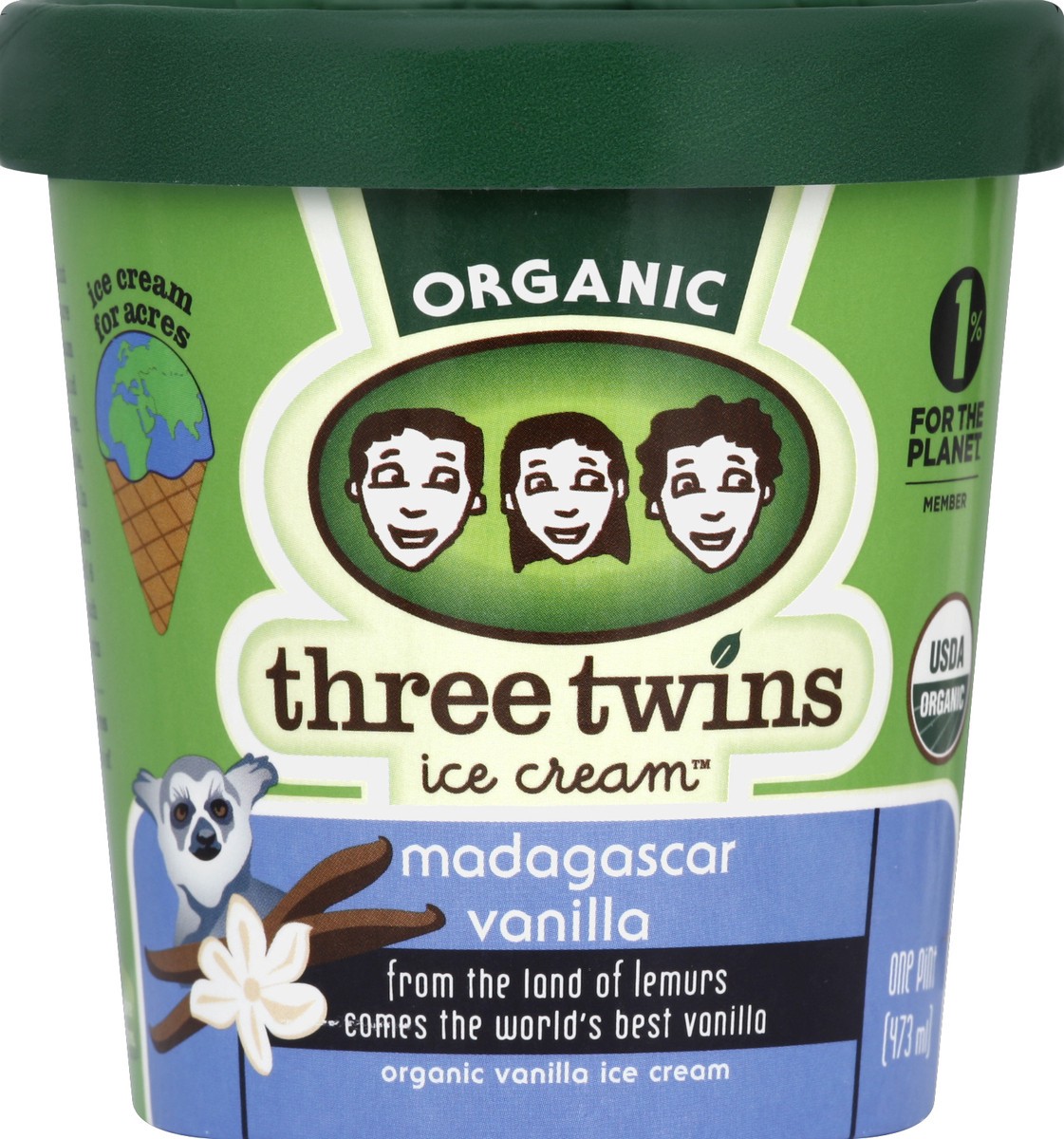 slide 1 of 3, Three Twins Ice Cream 1 pt, 1 pint