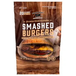 Miami Beef Premium Blend Steakhouse Smashed Burgers Patties - 20 ct Frozen