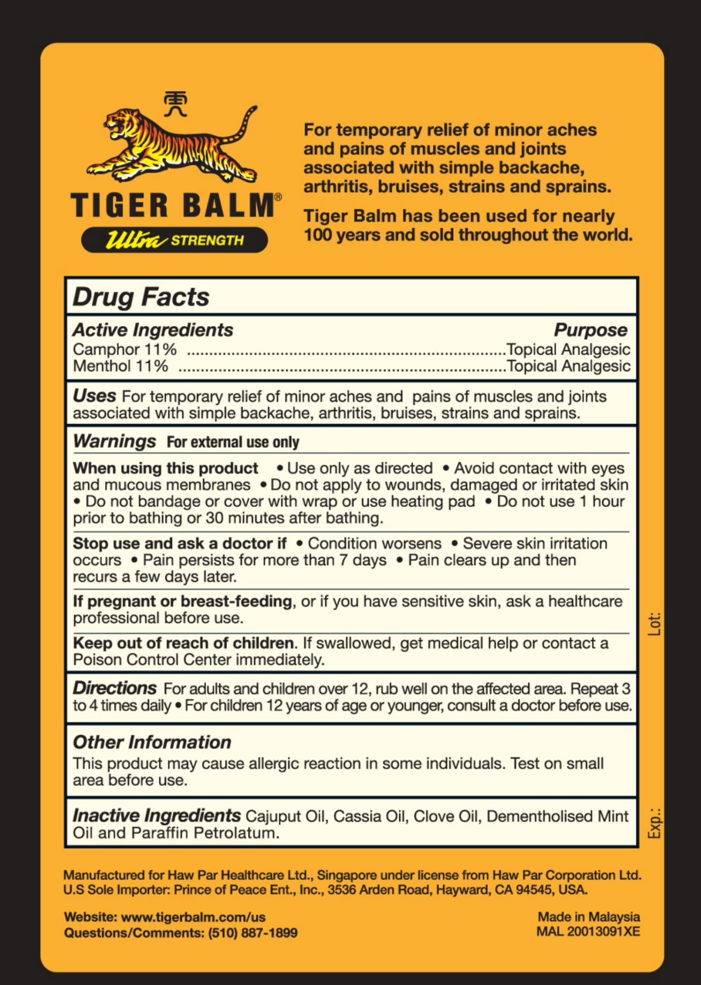 slide 2 of 2, Tiger Balm Ultra Strength Pain Relieving Ointment 0.63 oz, 0.63 oz