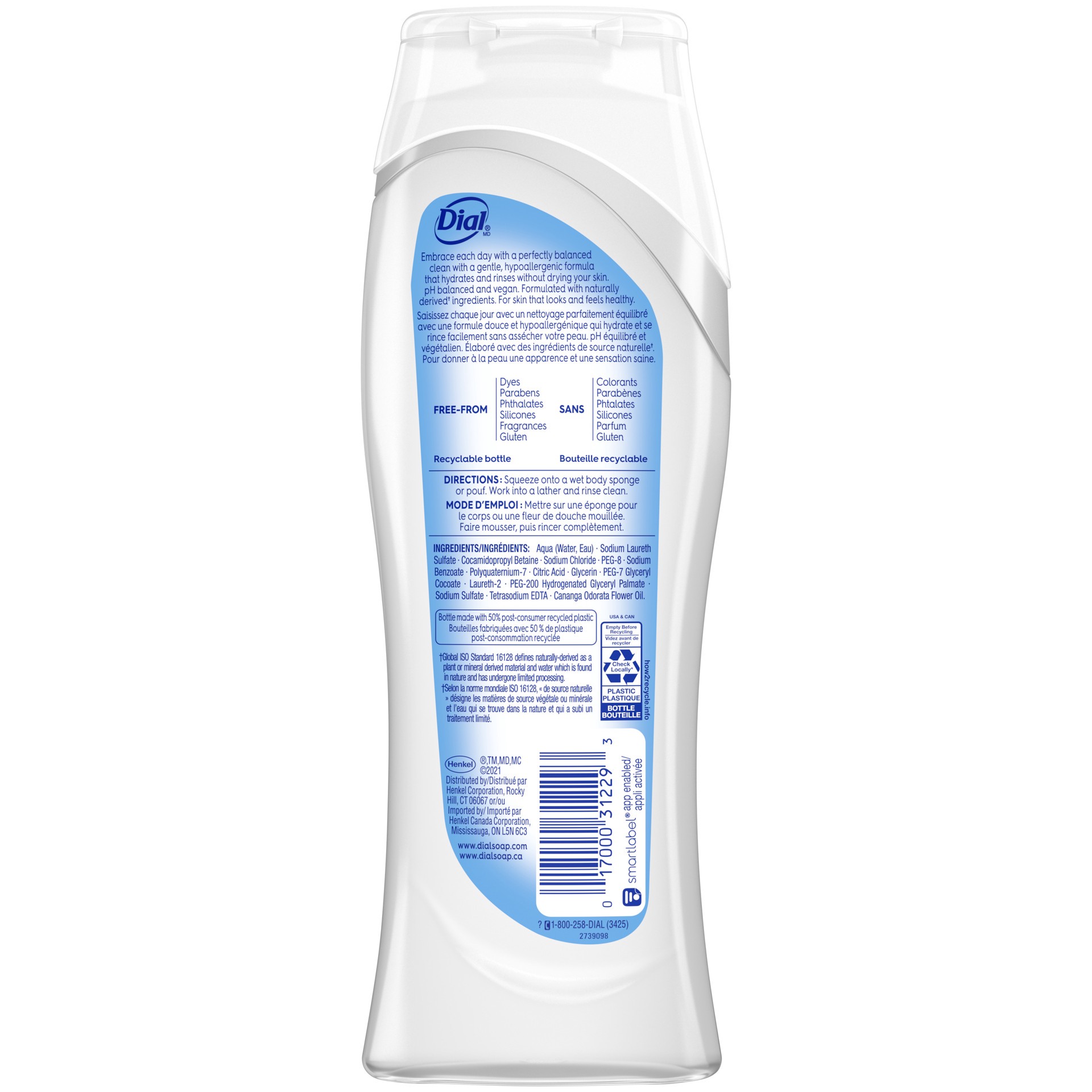 slide 1 of 5, Dial Clean + Gentle Body Wash, Fragrance Free, 16 fl oz, 16 fl oz