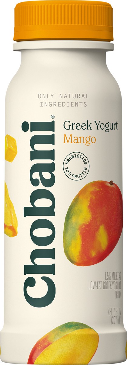 slide 4 of 7, Chobani Low-Fat Greek Mango Yogurt Drink, 7 fl oz