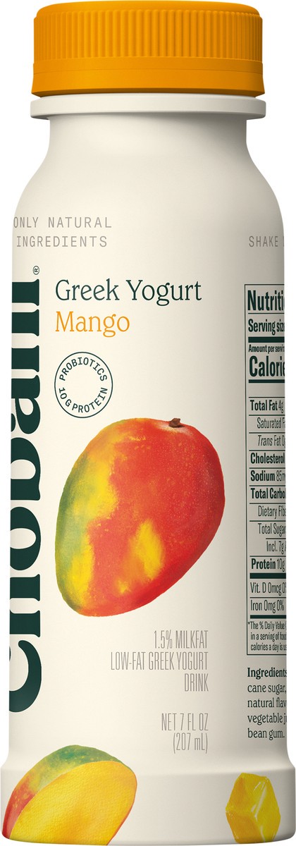 slide 6 of 7, Chobani Low-Fat Greek Mango Yogurt Drink, 7 fl oz
