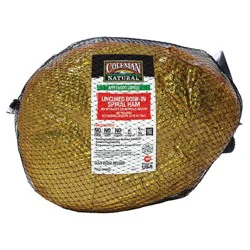 Coleman Natural Uncured Applewood Smoked Spiral Half Ham Bone-In, Raised With No Antibiotics Ever Per Pound