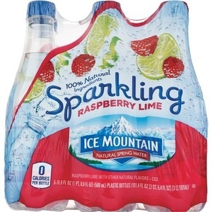slide 1 of 1, Ice Mountain Brand Sparkling Natural Spring Water, Raspberry Lime Plastic Bottles (Pack of 6), 16.9 oz