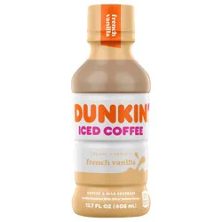 Dunkin' French Vanilla Iced Coffee Bottle, 13.7 fl oz