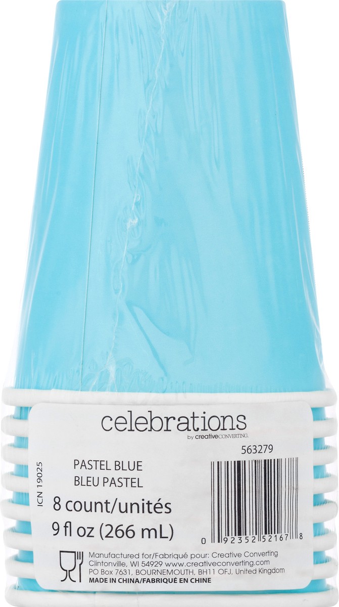 slide 7 of 11, Celebrations 9 Ounce Pastel Blue Cups 8 ea, 8 ct