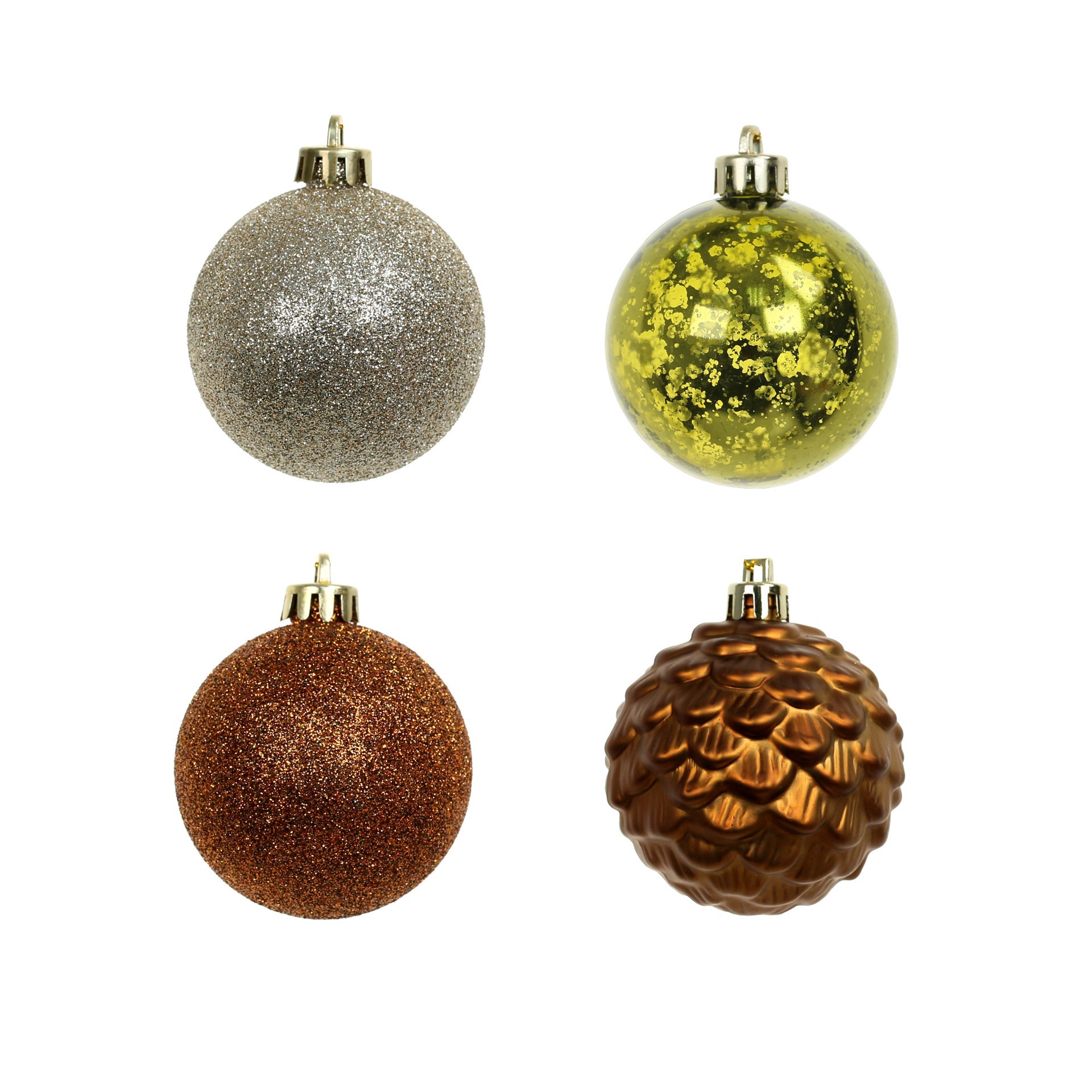 slide 2 of 3, 40 Pack 2.25" Forest Solid & Glitter Shatterproof Ornaments By Ashland, 40 ct