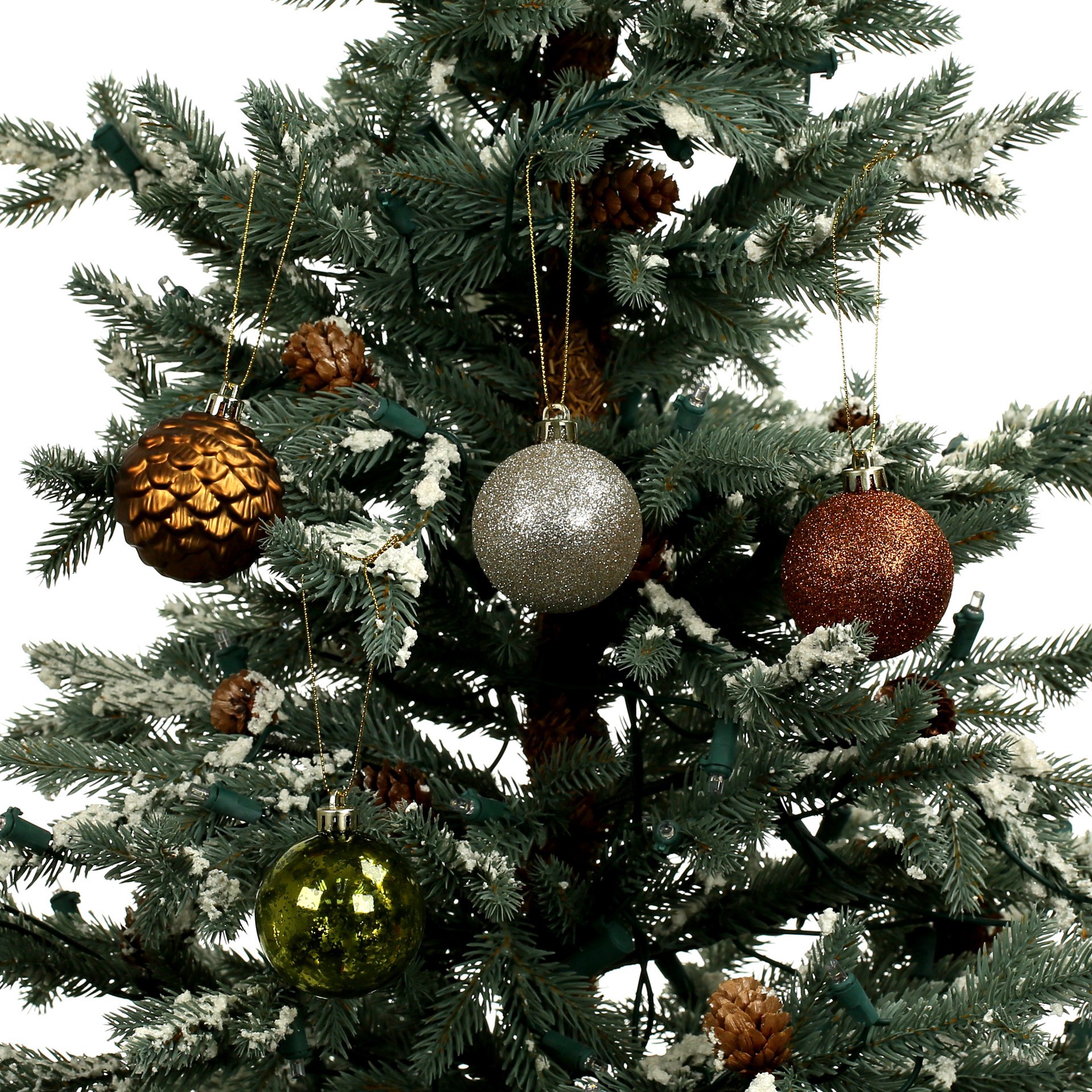slide 3 of 3, 40 Pack 2.25" Forest Solid & Glitter Shatterproof Ornaments By Ashland, 40 ct