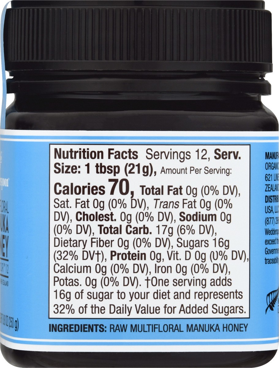 slide 10 of 12, Wedderspoon Raw Multifloral Kfactor 12 Manuka Honey - 8.8 oz, 8.8 oz