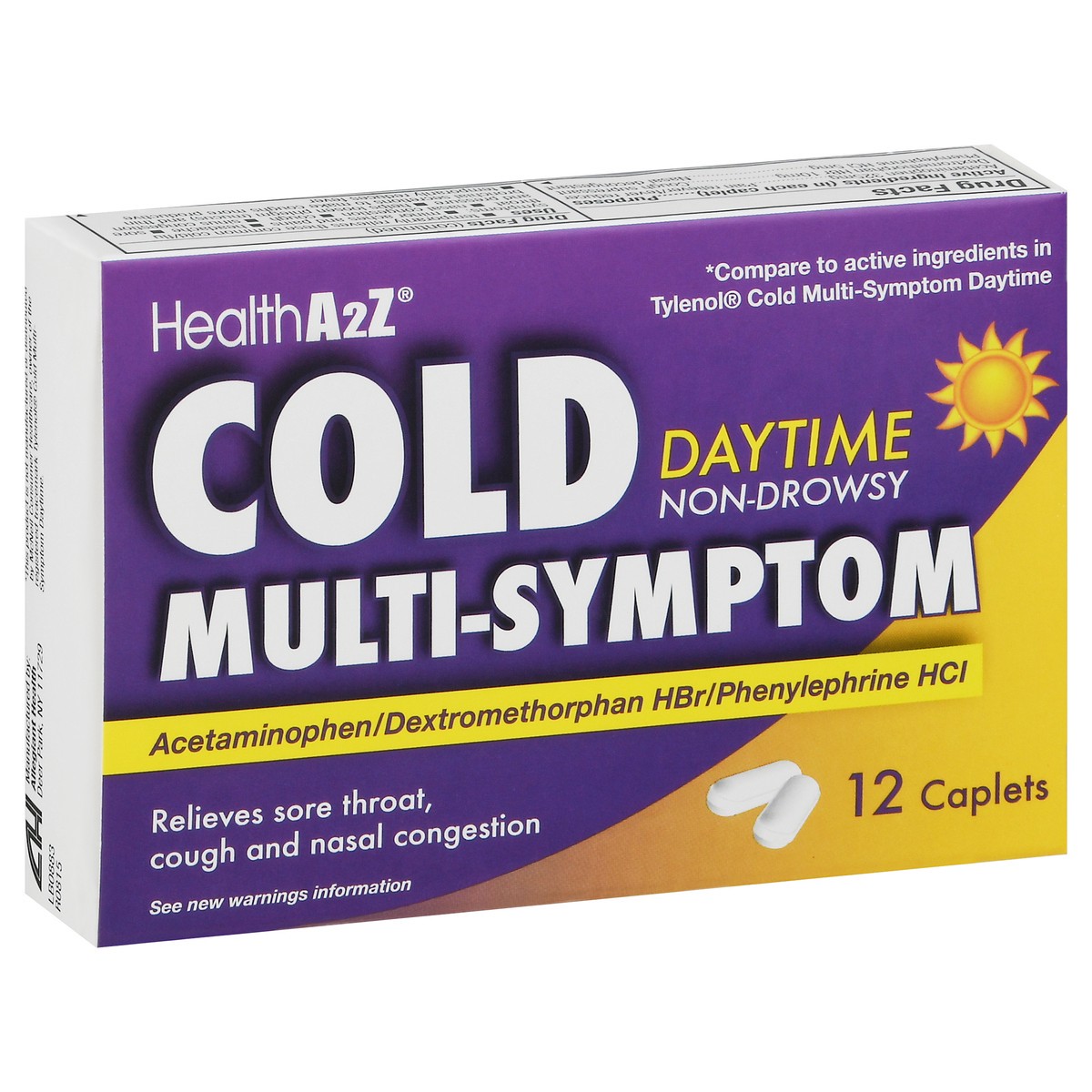 slide 3 of 12, HealthA2Z Non-Drowsy Daytime Cold Multi-Symptom Caplets 12 ea, 12 ct