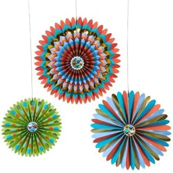 Papyrus Assorted Stripe & Dot Decorative Fans
