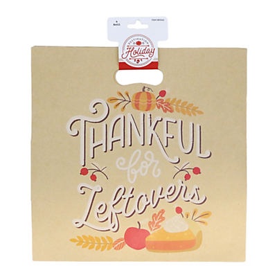 slide 1 of 1, Destination Holiday Thanksgiving Thankful for Leftovers Paper Bags, 4 ct