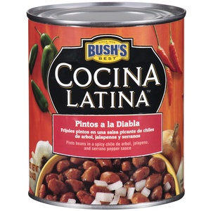 slide 1 of 1, Bush's Best Cocina Latina Pintos a la Diabla, 30 oz