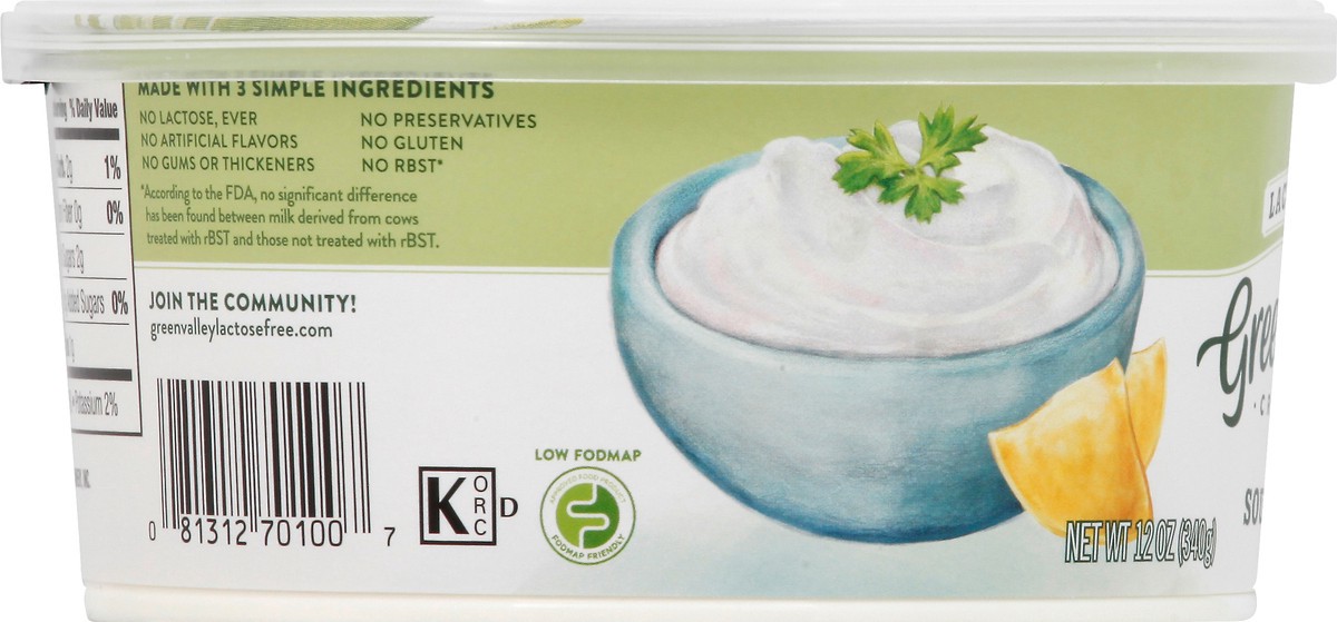 slide 6 of 12, Green Valley Organics Lactose Free Sour Cream 12 oz, 12 oz