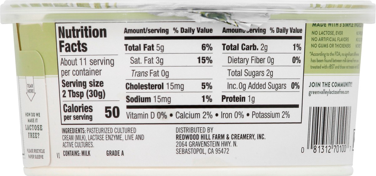 slide 4 of 12, Green Valley Organics Lactose Free Sour Cream 12 oz, 12 oz