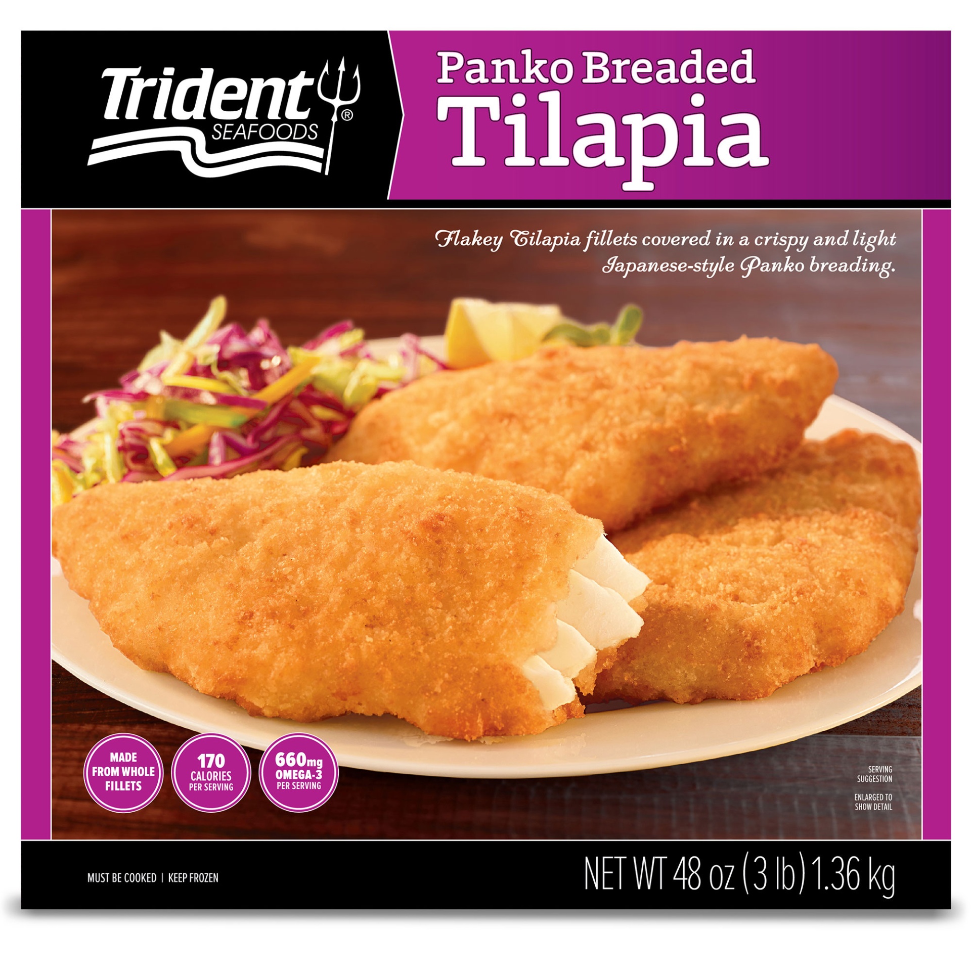 slide 1 of 2, Trident Seafoods Panko Breaded Tilapia, 