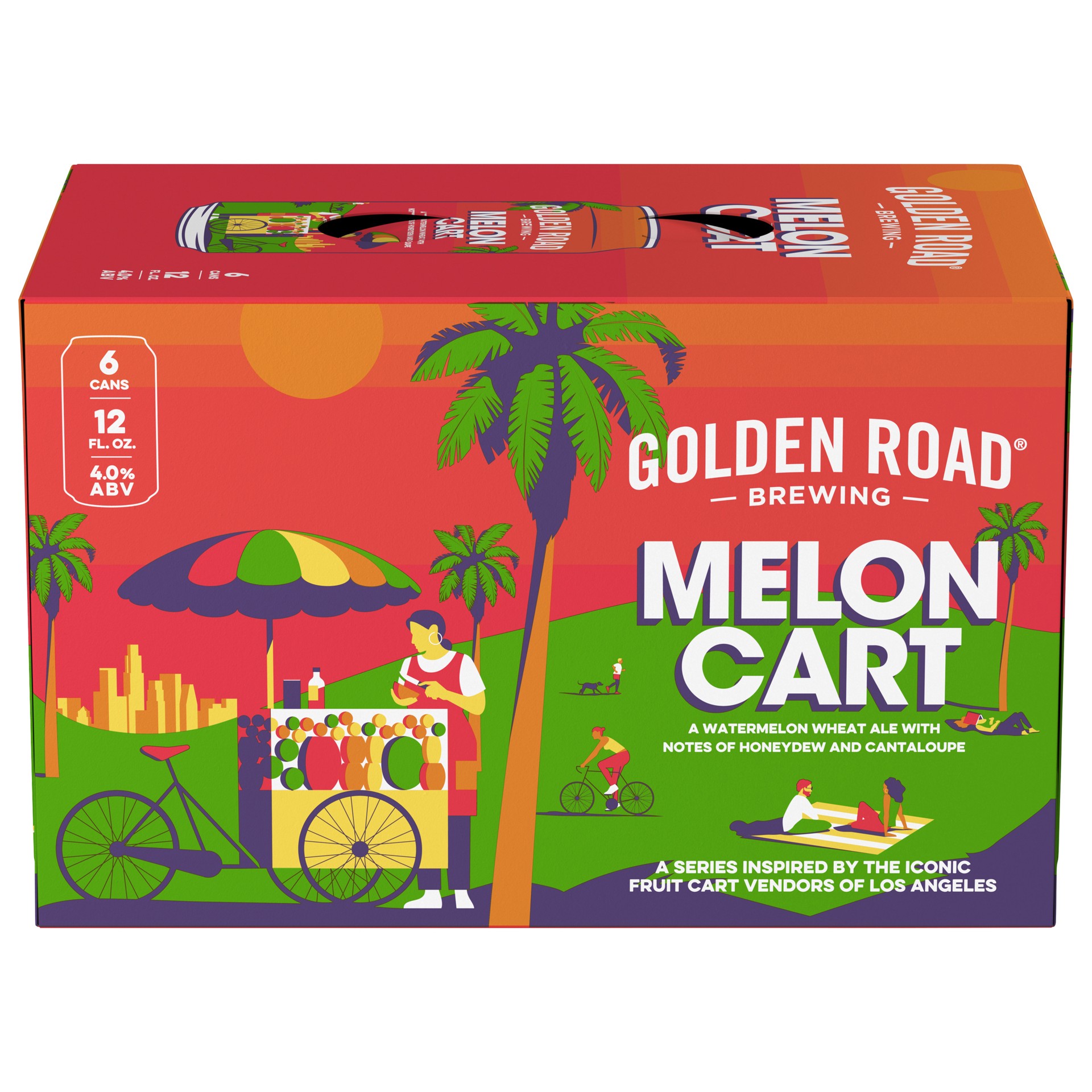 slide 2 of 5, Golden Road Melon Cart Watermelon Wheat Ale, 6 ct