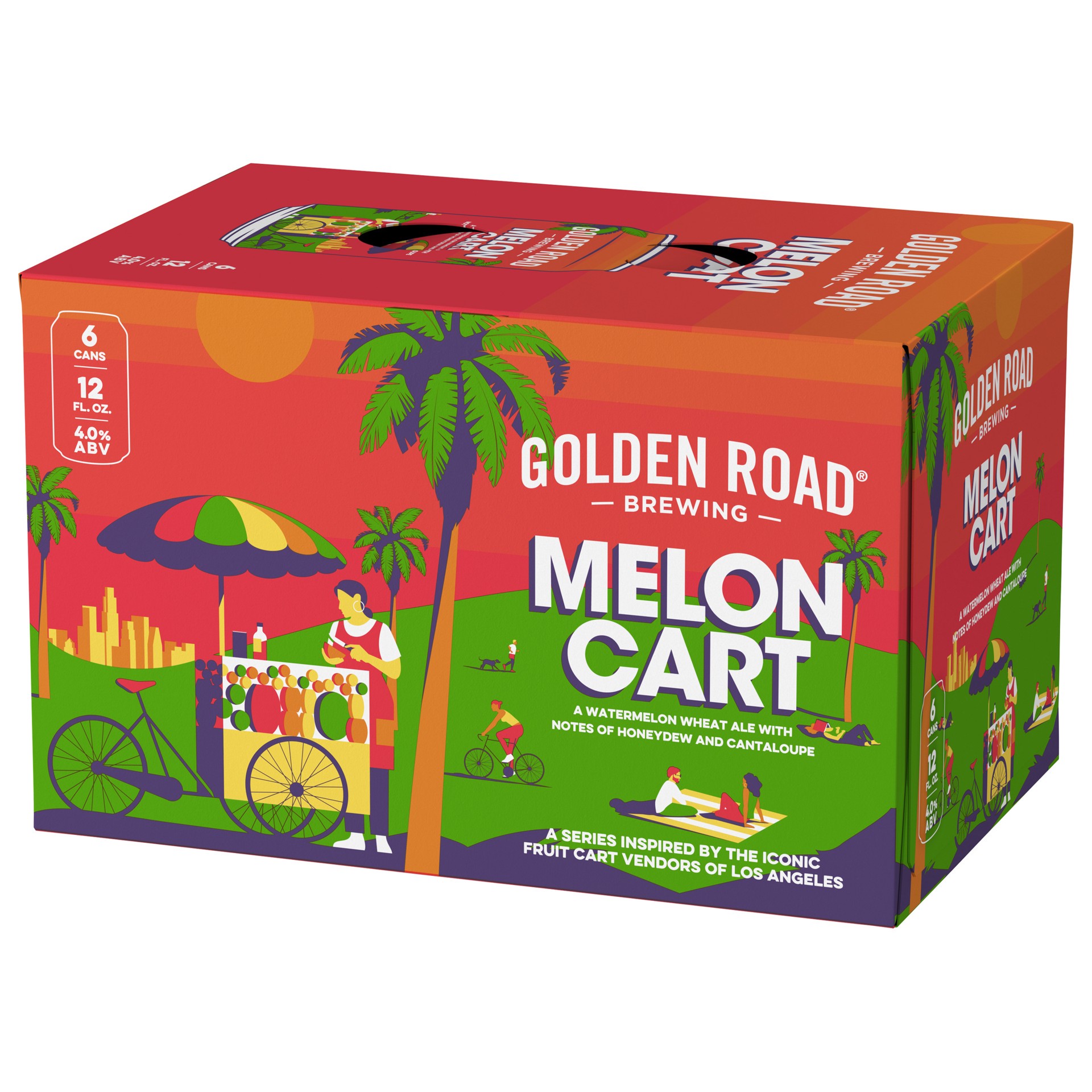 slide 4 of 5, Golden Road Melon Cart Watermelon Wheat Ale, 6 ct