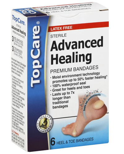 slide 1 of 1, TopCare Advanced Healing Heel, 6 ct