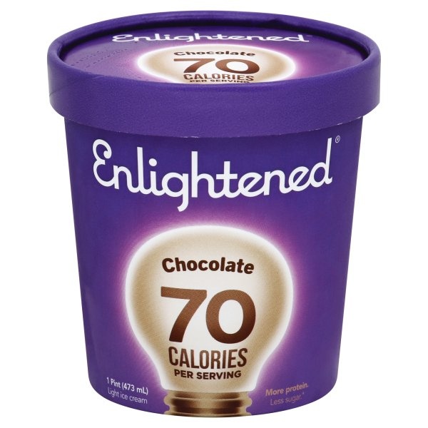 slide 1 of 1, Enlightened Low Fat Ice Cream Chocolate, 16 oz