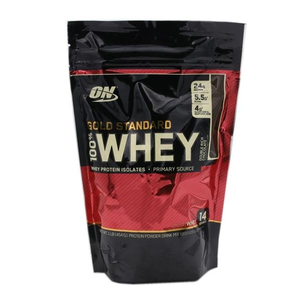 slide 1 of 1, Optimum Nutrition On Gold Standard 100% Whey Double Rich Chocolate Powder, 1 lb