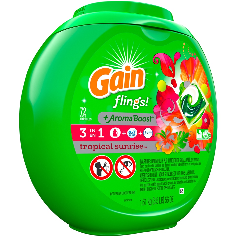 slide 2 of 2, Gain Detergent 72 ea, 72 ct