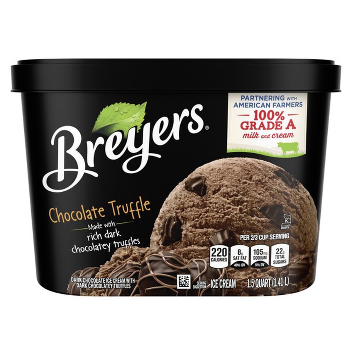 slide 1 of 1, Breyers Ice Cream Chocolate Truffle, 48 oz
