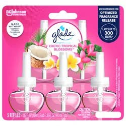 Glade PlugIns Scented Oil 5 Refills, Air Freshener, Exotic Tropical Blossoms, 5 x 0.67 oz