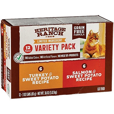 slide 1 of 1, Heritage Ranch by H-E-B Variety Pack Grain Free Formula Wet Cat Food, 12 ct