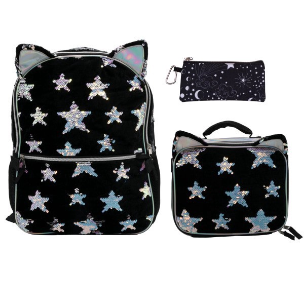 slide 4 of 4, Accessory Innovations Cat 3-Piece Backpack Set, Black, 1 ct