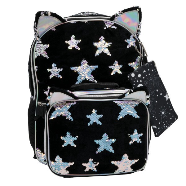 slide 1 of 4, Accessory Innovations Cat 3-Piece Backpack Set, Black, 1 ct