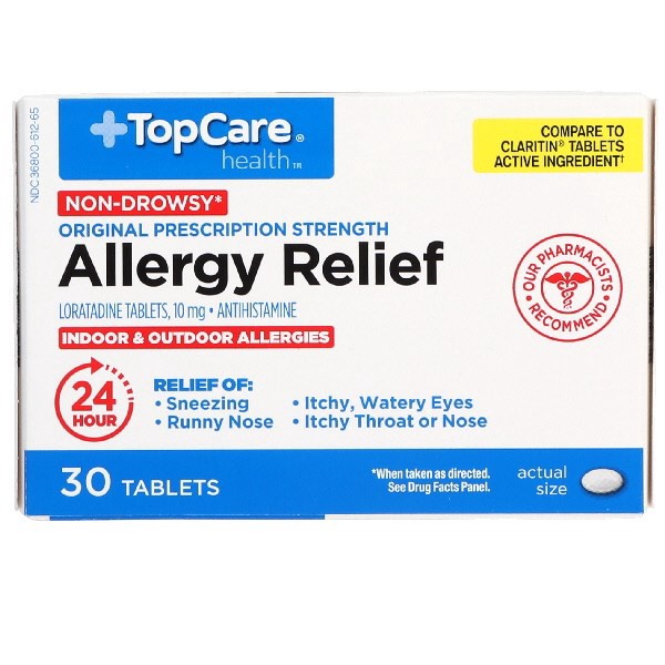 slide 1 of 9, Topcare Allergy Loratadine, 30 ct