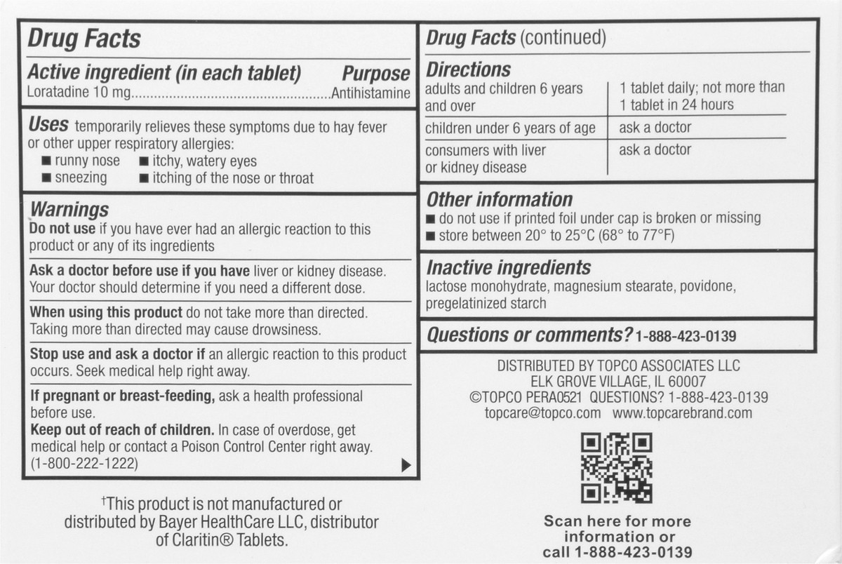 slide 6 of 9, Topcare Allergy Loratadine, 30 ct