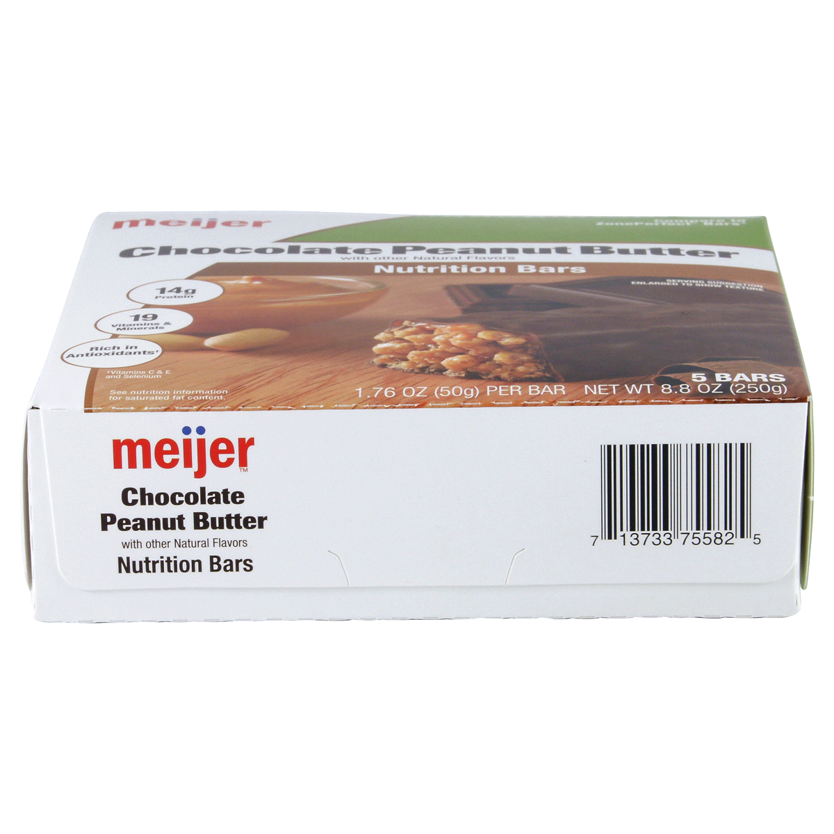 slide 3 of 6, Meijer Nutrition Chocolate Peanut Butter Bar, 5 ct