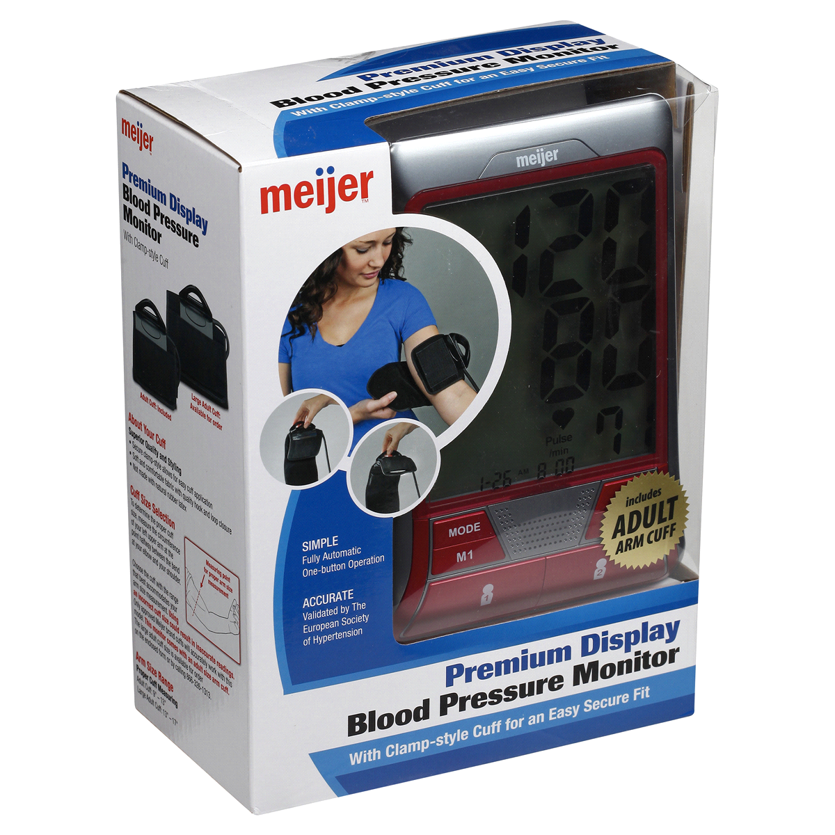 slide 7 of 7, Meijer Premium Display Blood Pressure Monitor, 1 ct