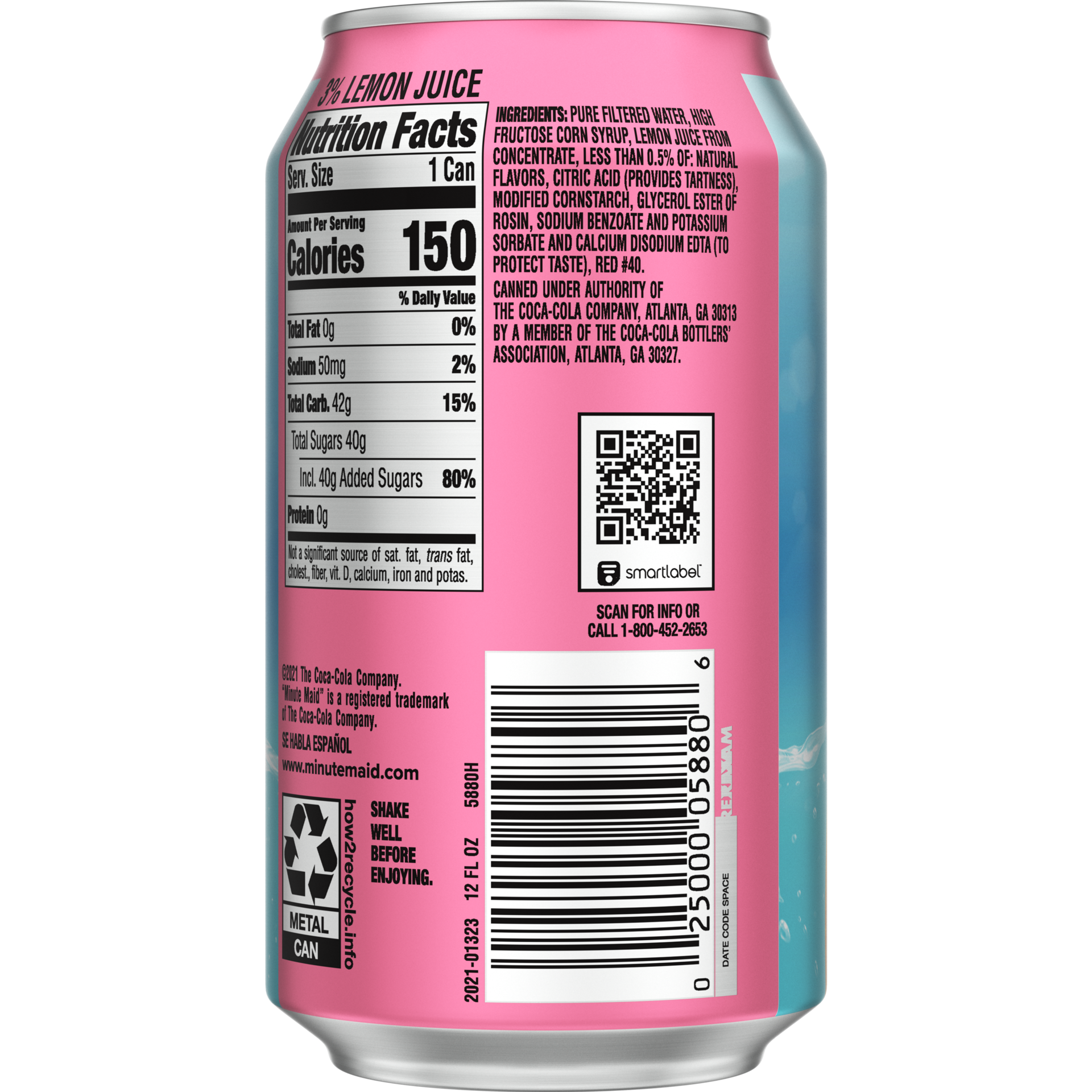 slide 5 of 5, Minute Maid Pink Lemonade Can- 12 fl oz, 12 oz